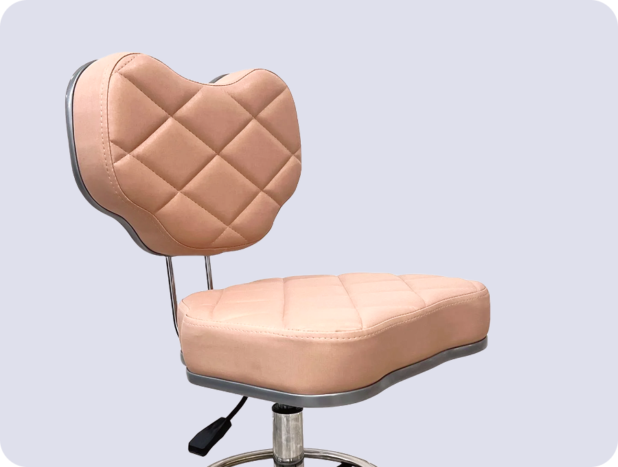 A black leather armchair with dark wood arms in a modern room setting.